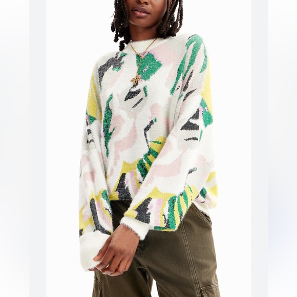Desigual Sweaters - Desigual OVERSIZED ARTY JERSEY sweater